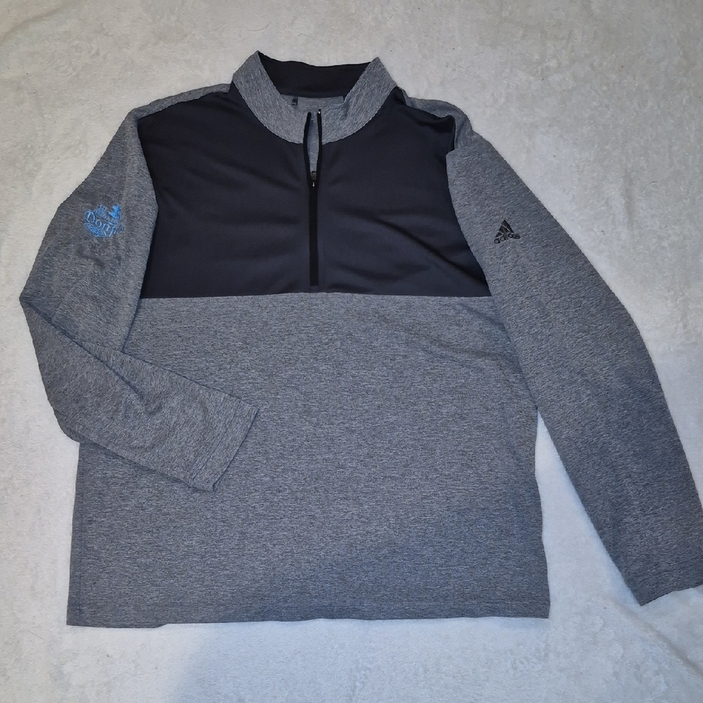 Adidas Heather Gray and Black Pullover